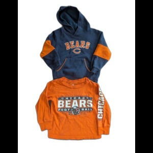 Boys NFL Team Apparel Chicago Bears Hoodie & Long Sleeve Shirt Lot Size 3T